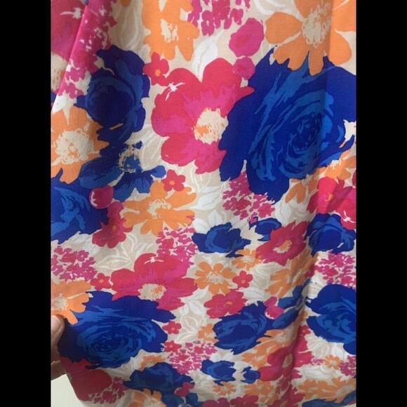 Lands' End Sleeveless Dress size 8p Floral Ponte Sheath Pockets Stretch Colorful - Picture 4 of 8